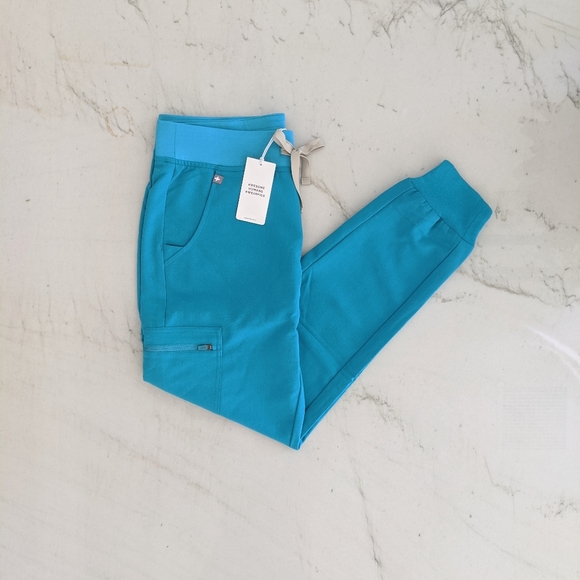 figs teal joggers
